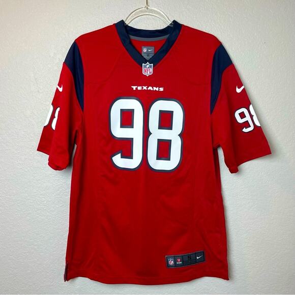 NFL TEXANS On Field Red Jersey BARWIN #98 - Brand New - Size S - Picture 1 of 8